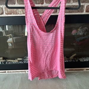 ZYIA workout Pink Striped Tank Top